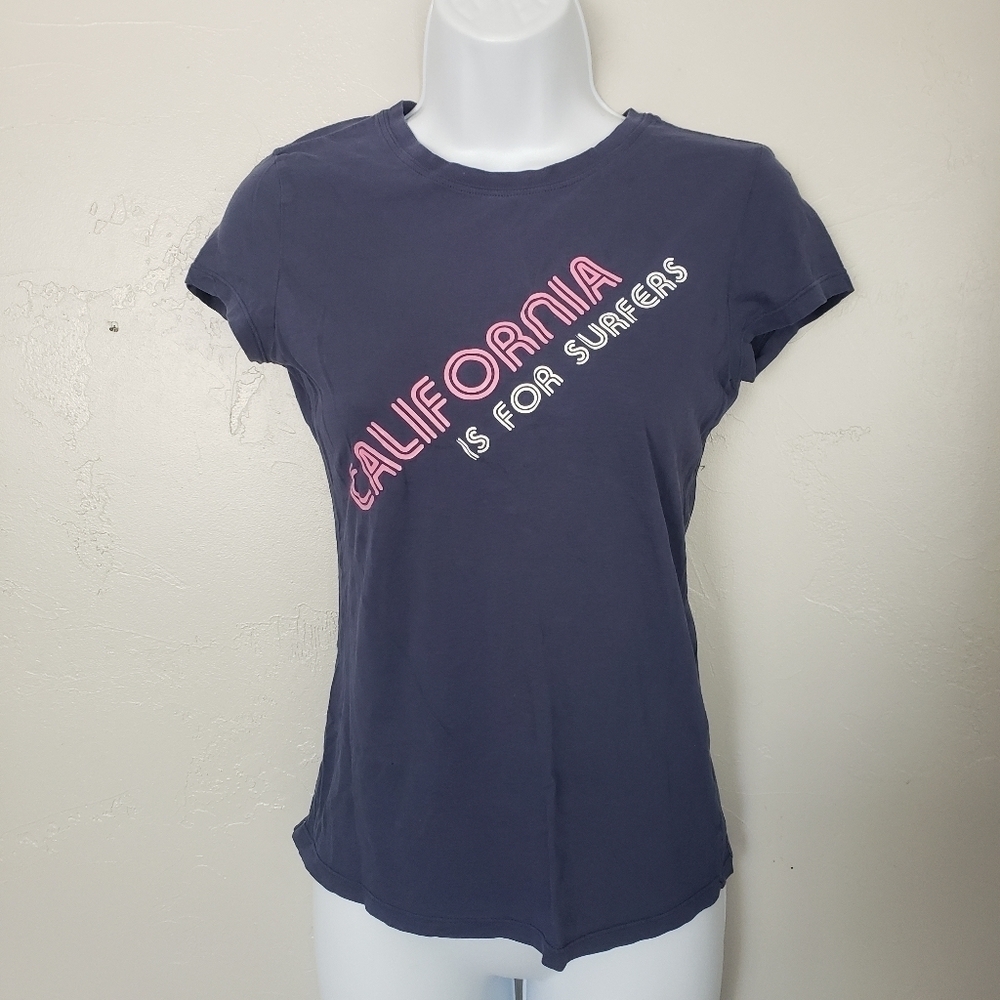American Eagle Small Blue Short Sleeve Shirt California is for Surfers Graphic